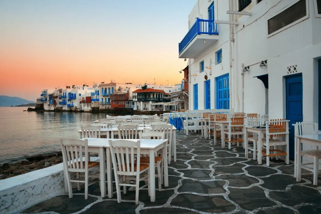 Mykonos Pikku Venetsia auringonlasku