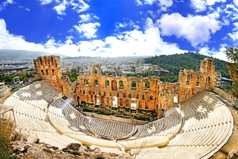 antico teatro dell'Acropoli greca, Athnes